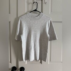 Banana Republic Mock Neck Sweater Top Pale Heather Gray L